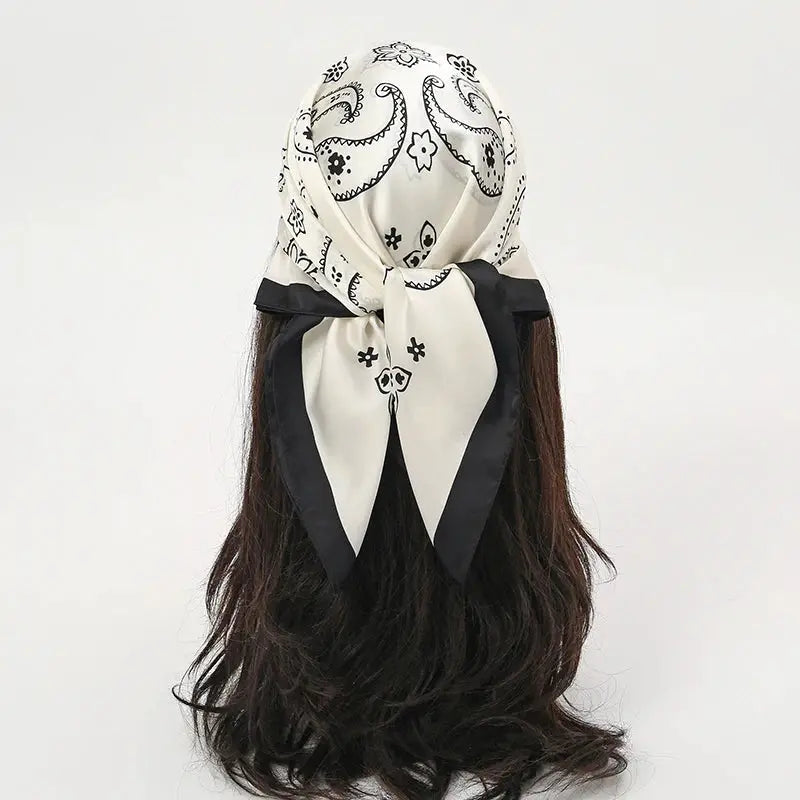 Luxe Silk Satin Square Scarf Silk Feel Finish Versatile Fashion Wrap For Shawl Hijab Neckerchief Hair Ribbon Headband