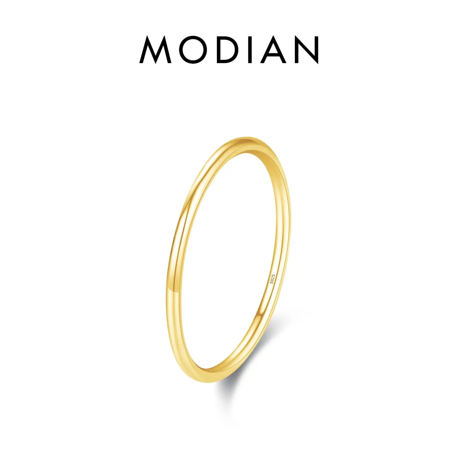 MODIAN 925 Sterling Silver Stackable Ring For Women Simple Fashion Wave Geometric Exquisite Jewelry