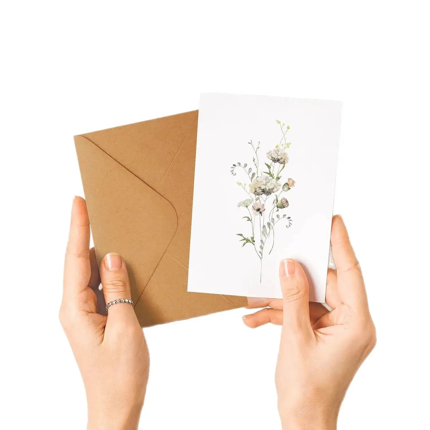 10 Pack Blank Greeting Cards Beautiful Watercolor Wildflower Note Cards for All Occasions Stationery Set