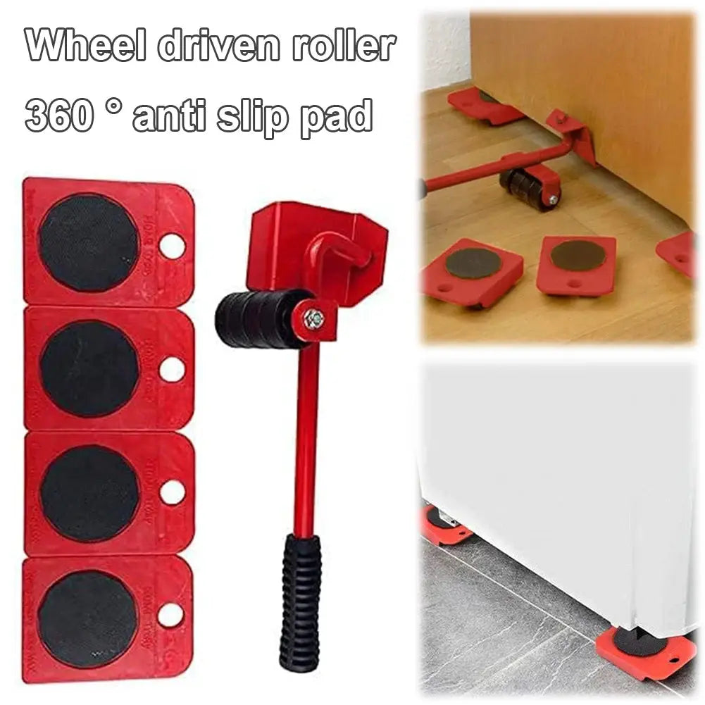 Heavy Duty Furniture Mover With Wheels Ergonomic Handle Lifter And Slides Kit For Carrying And Moving