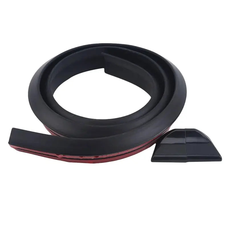 Universal 5D carbon fiber spoiler trim kit, 2-piece set; black with red edge and end cap