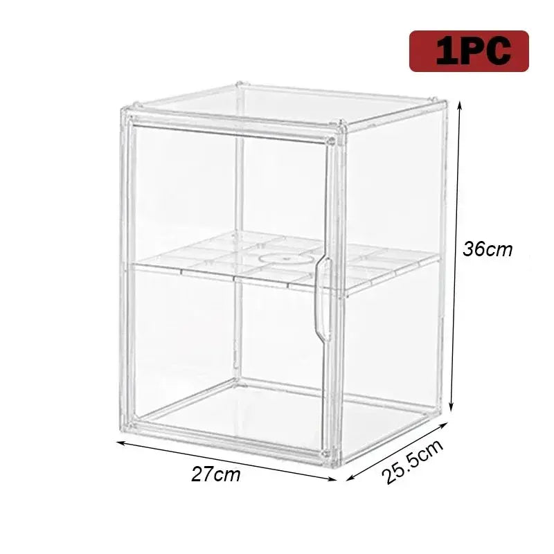 Transparent Storage Box Organizer for Books CDs Albums and Magazines Desktop Display Cabinet Dustproof
