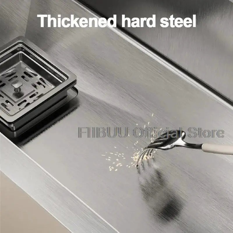 304 stainless steel kitchen sink, large single bowl, undercounter/topmount with wear-resistant finish