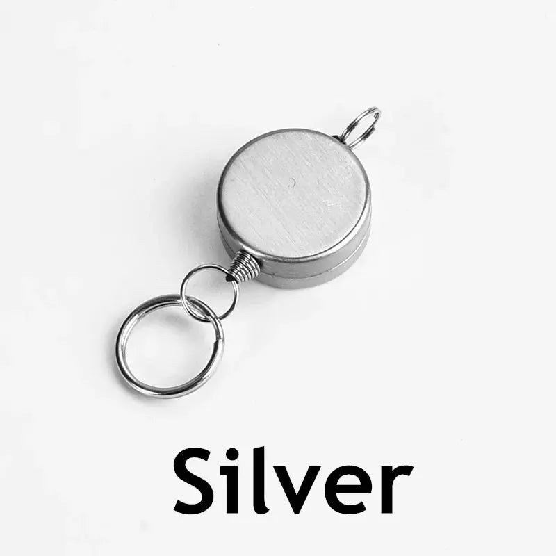Retractable Key Chain With Durable Metal Construction And Smooth Recoil For Keys And ID Card Holder With Anti Theft
