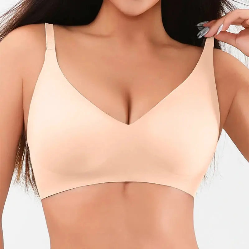 Seamless nude bra wire-free bralette with smooth cups