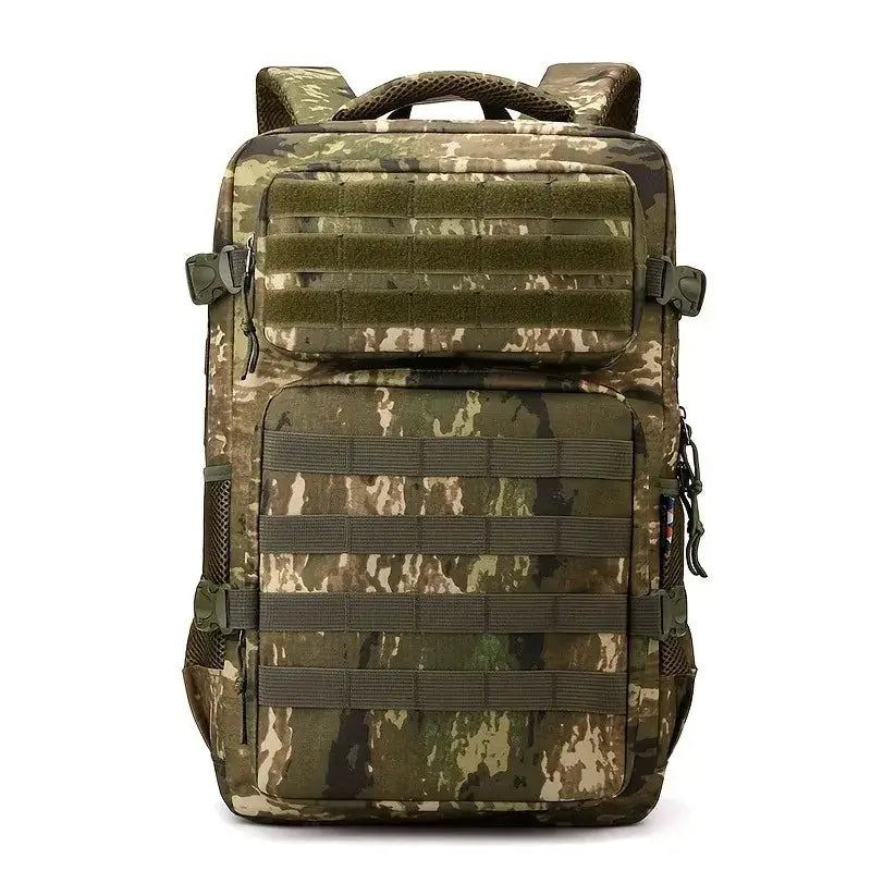 TrailForge Tactical Camouflage Backpack Military Style Large Capacity Multi Layer Hiking And Camping Pack