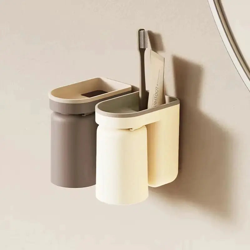 Aura Elite Toothbrush Storage Rack No Hole Wall Mounted Bathroom Organizer Hygienic Quick Drying