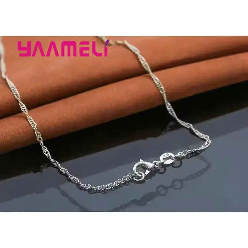 Yaameli 925 Silver Heart Pendant Necklace And Hoop Earrings Jewelry Set For Women Engagement Anniversary Gift