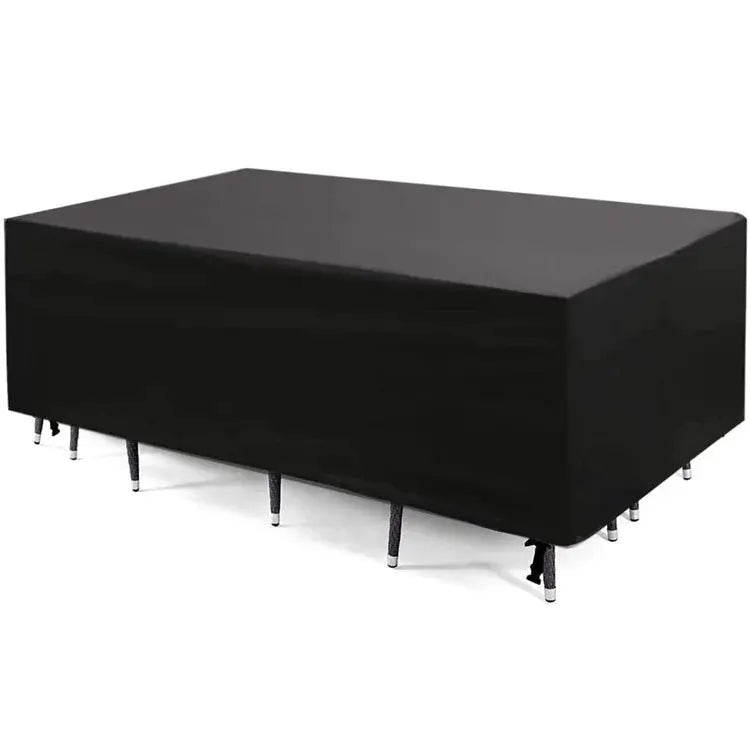 Simples Market 210D black outdoor furniture cover for table and chairs; waterproof dust cover