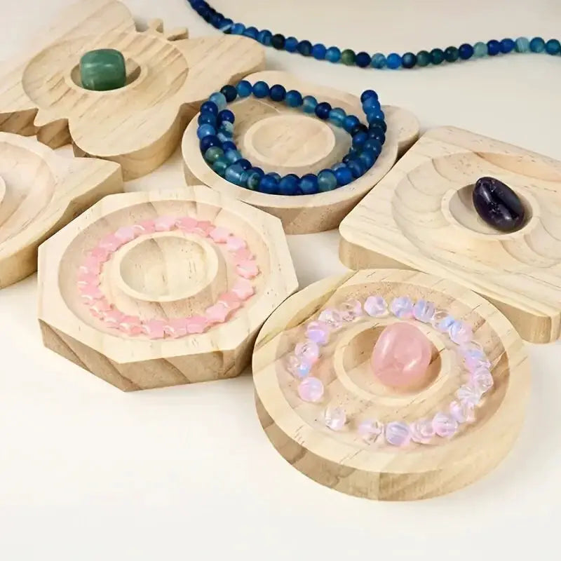 DIY Wooden Beading Design Board For Jewelry Making Bracelets Necklaces Crafts Tray Display