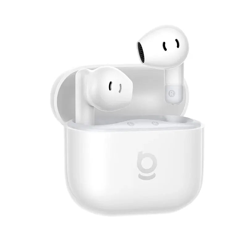 Baseus Bass BS2 Lite true wireless earbuds with white charging case, 2 earbuds