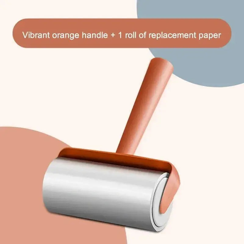 Simples Market lint roller with orange handle and 1 replacement paper roll for pet hair removal