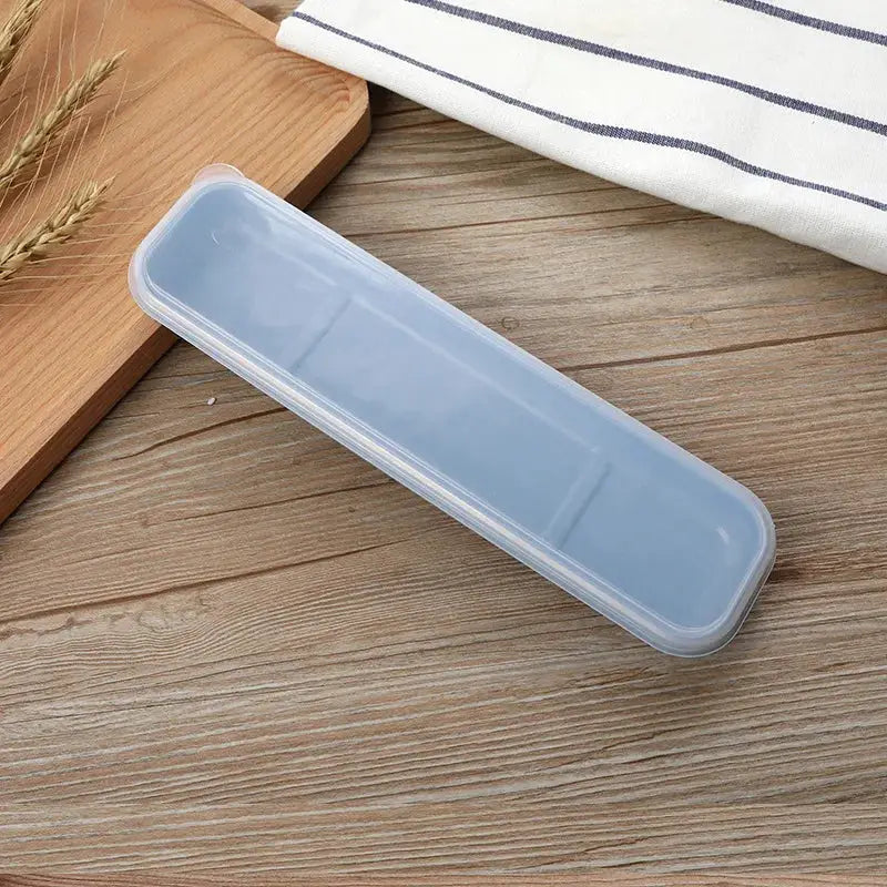 Tableware Box Portable Spoon Fork Cutlery Case With Multicolor Transparent Cover For Students And Household Use