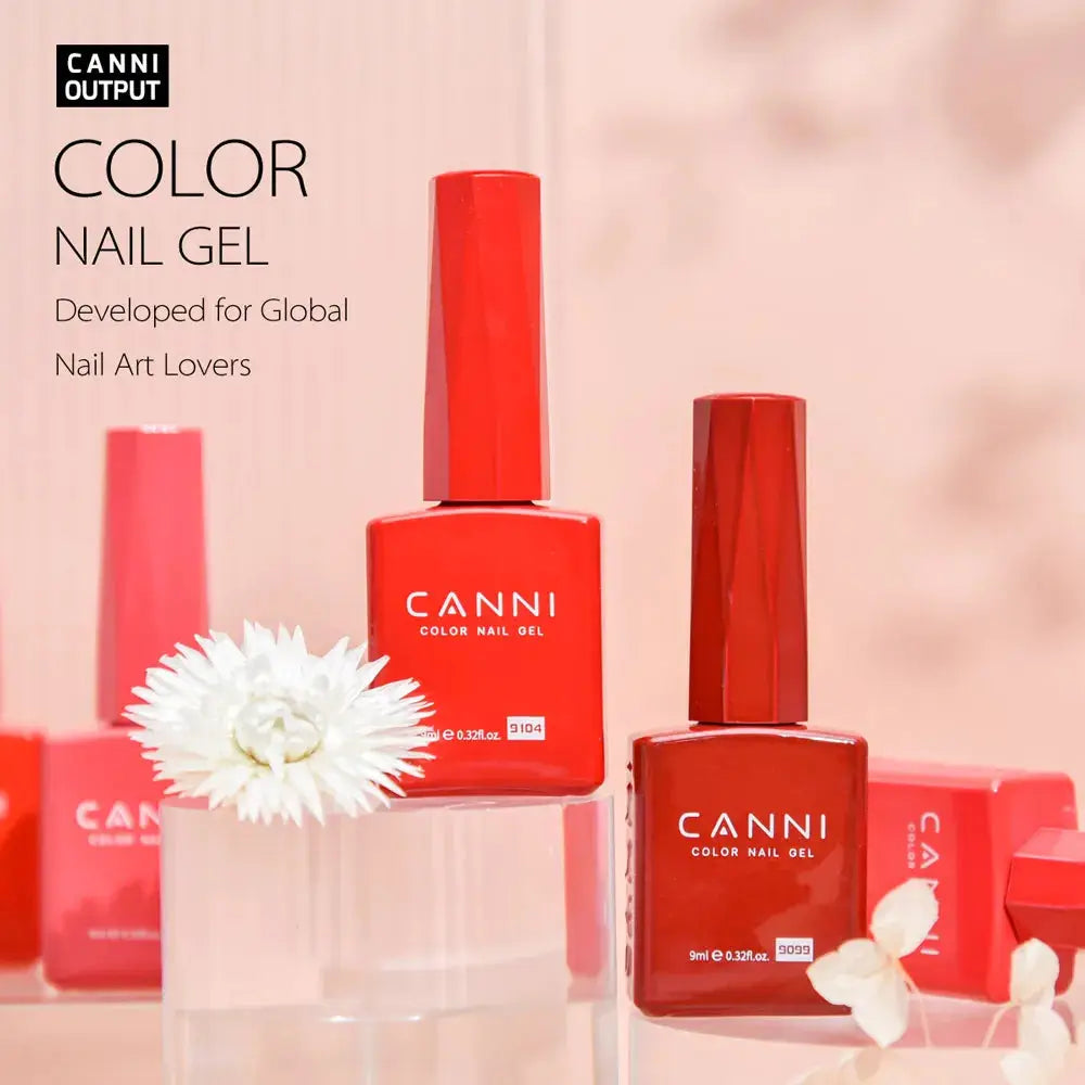 Canni Hema Free Nail Gel Polish Christmas Red Collection Semi Permanent 9ml Long Lasting Shine