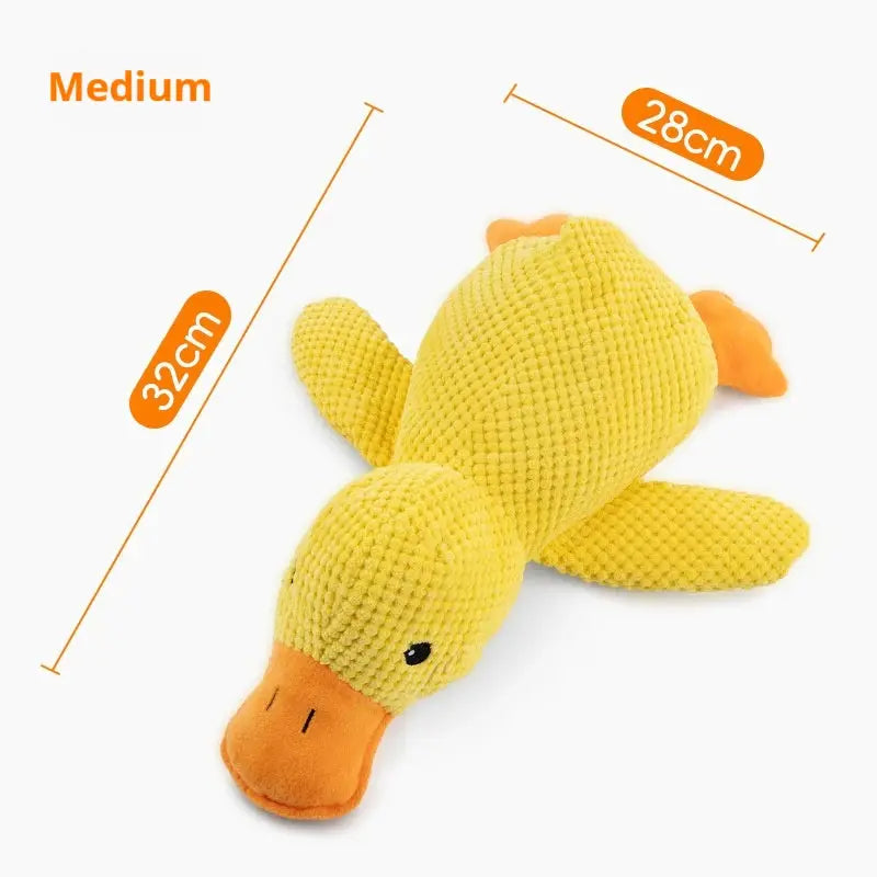 Durable Plush Duck Dog Toy With Squeaker Bite Resistant Construction For Teeth Grinding And Stress Relief