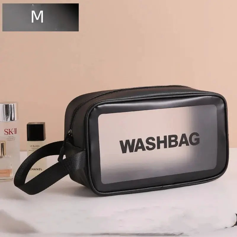 ClearView Portable Cosmetic Bag Large Capacity Dustproof Transparent PVC Travel Organizer For Makeup