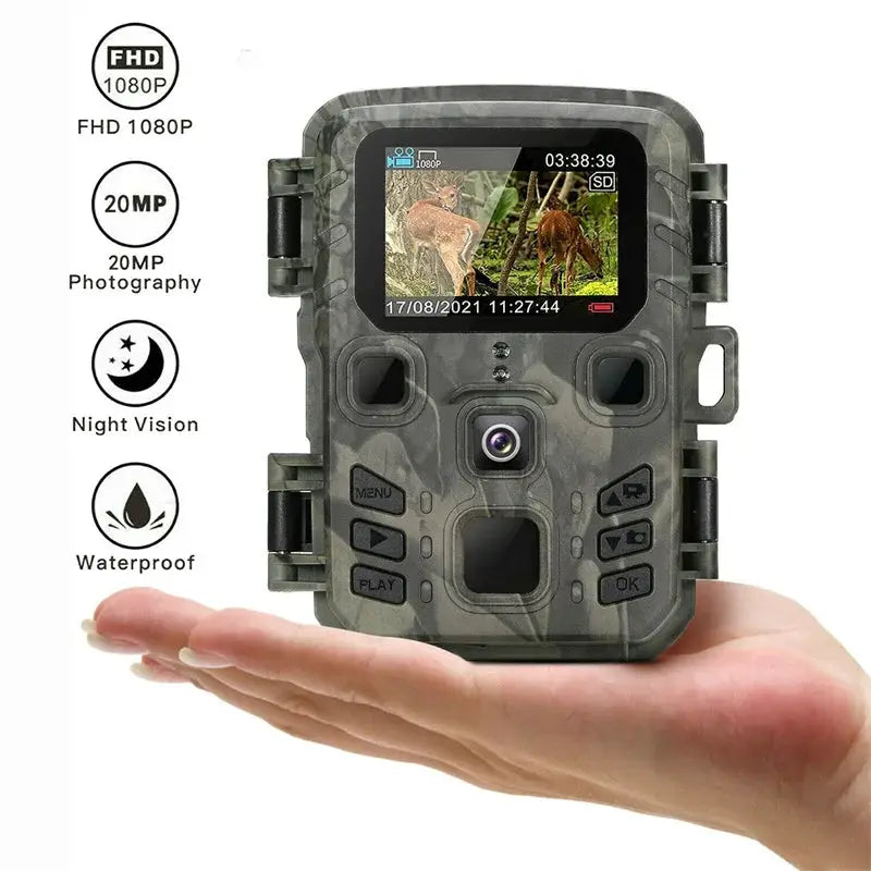 Suntekcam wireless hunting camera in camouflage, 20MP 1080P, night vision, IP65 waterproof