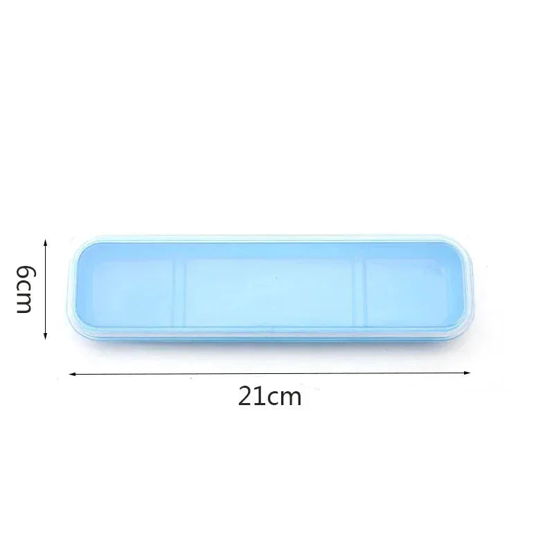 Tableware Box Portable Spoon Fork Cutlery Case With Multicolor Transparent Cover For Students And Household Use