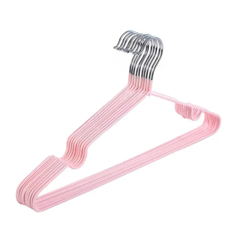 Pink space-saving multi-function anti-slip wardrobe hangers with metal hooks, Simples Market set