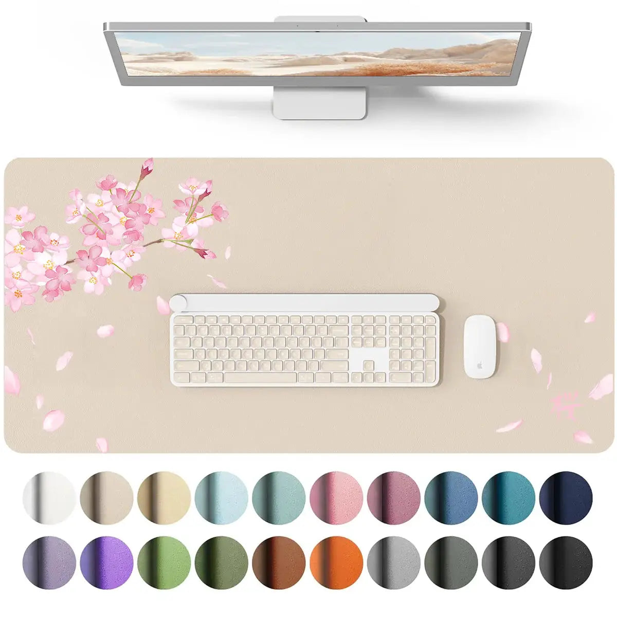 Large Waterproof PU Leather Desk Mat And Mouse Pad For Home Office Gaming Desk Pad With Non Slip Backing