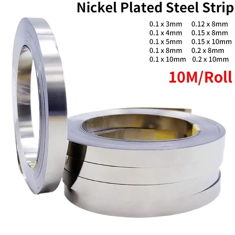 Nickel Plated Steel Strip Connector For 18650 Li Ion Battery Pack Spot Welding 0.1mm 0.2mm