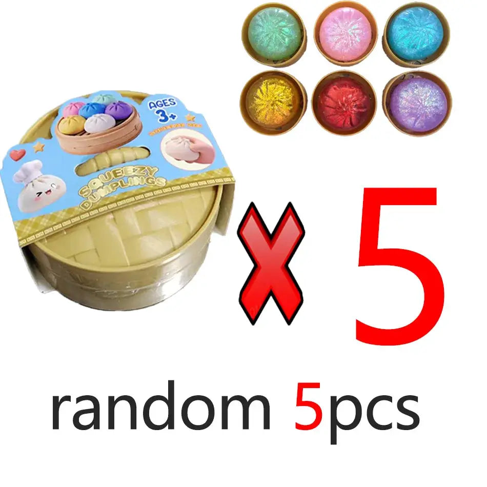 Dumpling Squishies Cute Colorful Bun Toy Slow Rising Stress Relief Fidget for Kids and Adults Anti Anxiety Gift