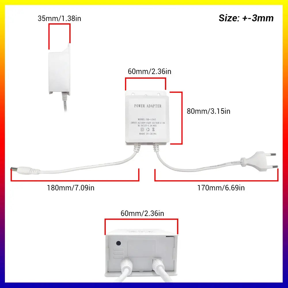 Waterproof DC 12V 2A Power Adapter EU Plug For Surveillance CCTV Cameras AHD DVR NVR 100 To 240V Input 5.5mm By 2.1mm
