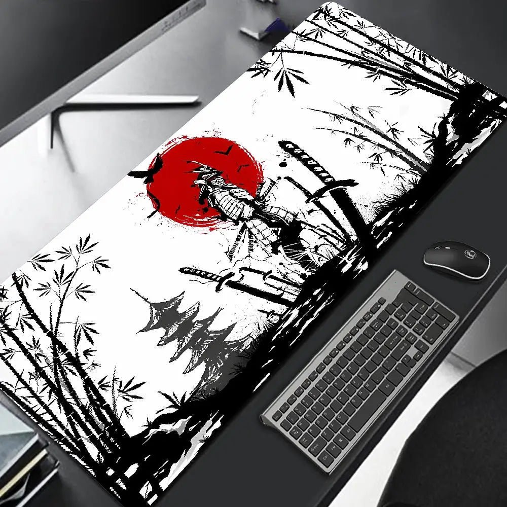 Samurai Warrior Mouse Pad Large Desk Mat For Gaming And Computer Accessories Keyboard And Laptop Black