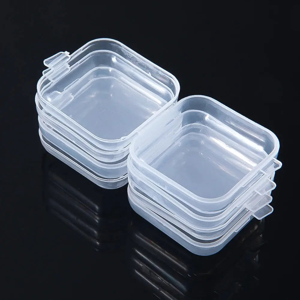5 To 20PCS Mini Transparent Plastic Jewelry Storage Box Case Portable Earring Ring Earplug Organizer