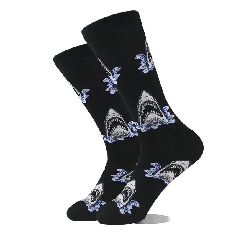 Cotton Happy Funny Socks For Men Women Unisex Crew Socks Alien Planet Shark Dinosaur Novelty Design