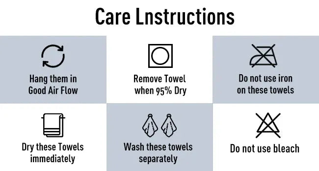 Simples Market 6-pack 100% cotton terry kitchen dish cloths care instructions infographic