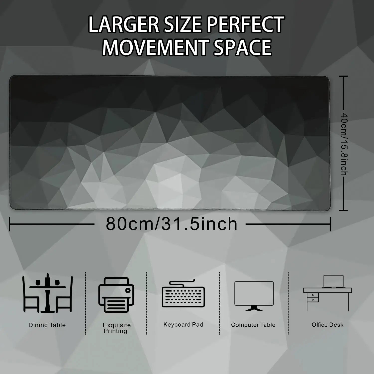 Large Gaming Mouse Pad Extended And Thickened With Stitched Edges And Non Slip Rubber Base For Desk Setup