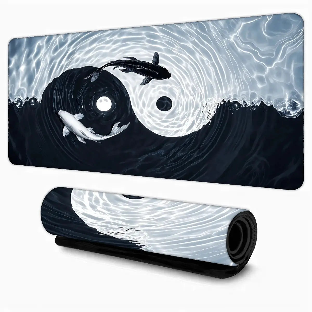 Black Gray Swirl Design Large Mouse Pad Desk Mat For Gaming And Office PC Keyboard Accessories