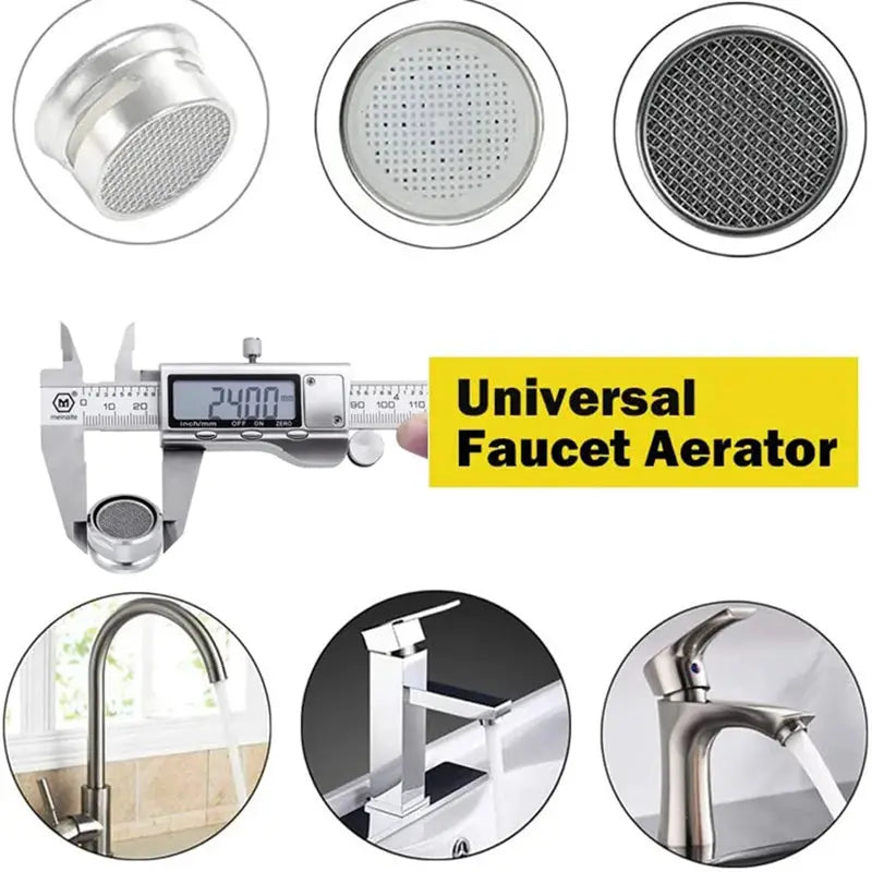 Simples Market universal brass faucet aerator with replaceable filter, 24mm thread, water-saving bubbler