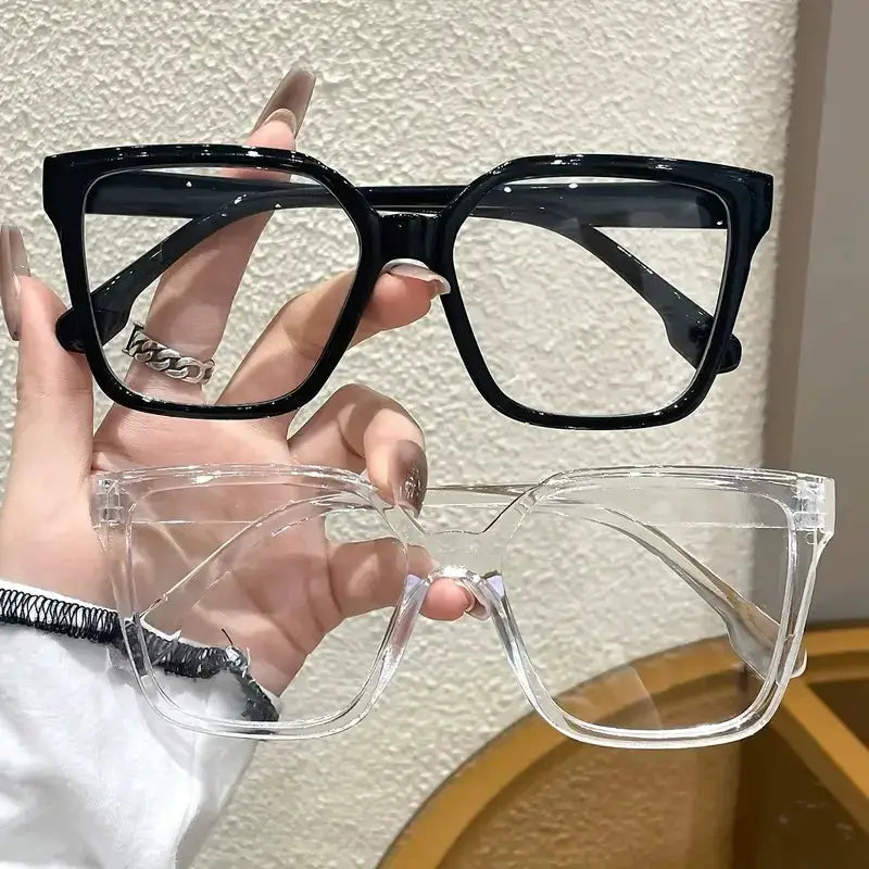 Aura Geometric Reading Glasses Unisex With Transparent Lenses Lightweight Plastic Frame For Daily Office Reading
