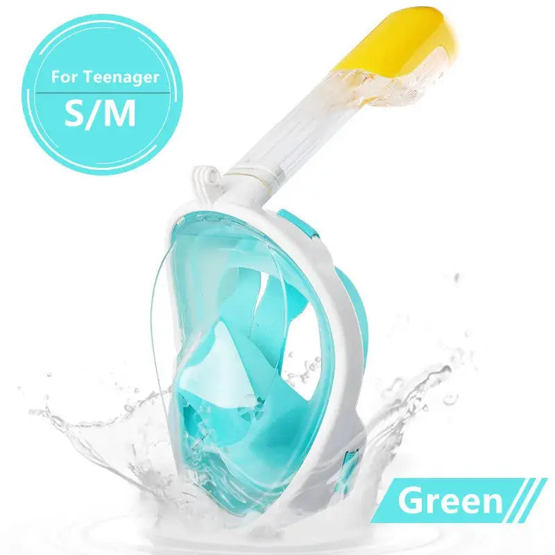 Underwater Full Face Diving Mask Anti Fog For Snorkeling And Scuba Waterproof Respiratory Mask For Adults And Kids