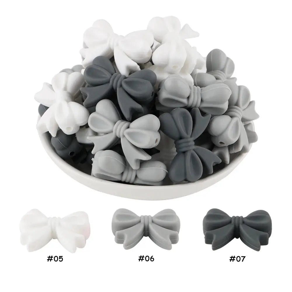 10Pcs Crown Bowknot Silicone Beads For Jewelry Making Diy Necklace Keychain Bracelet Craft Supplies