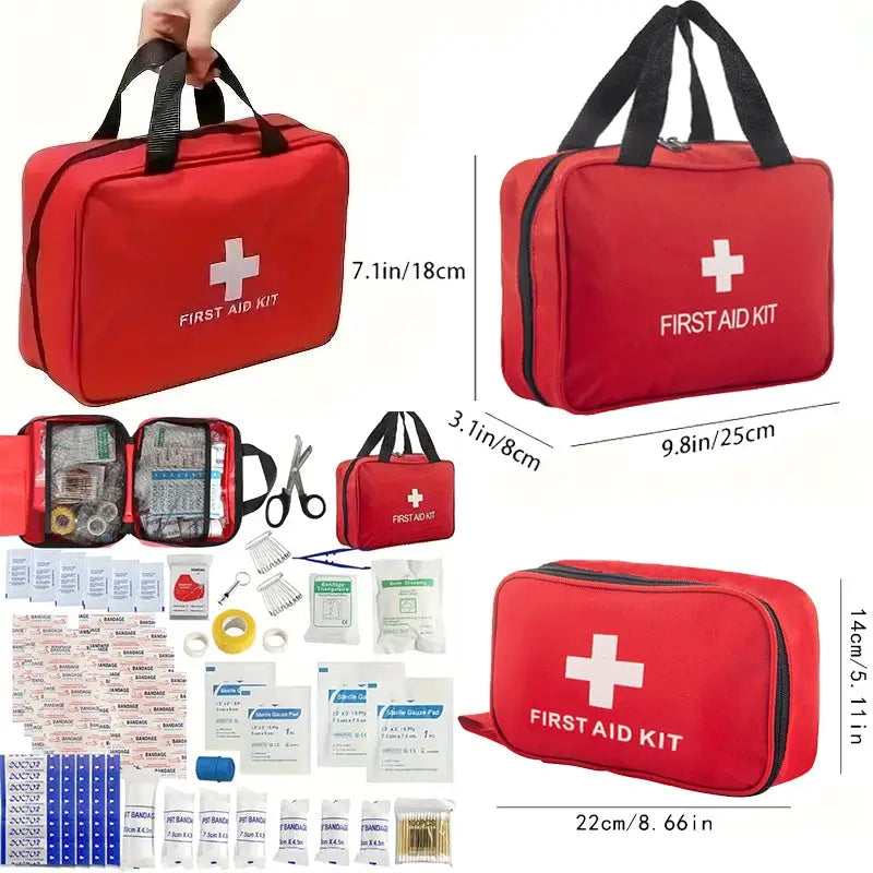 188 Piece Comprehensive First Aid Kit for Car Home Travel Camping Office and Sports with Emergency Essentials
