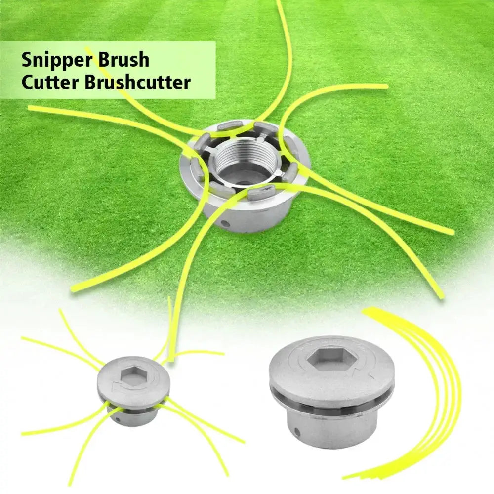 Universal Aluminum Grass Trimmer Head With 4 Lines Nylon Thread For Lawn Mower Silver