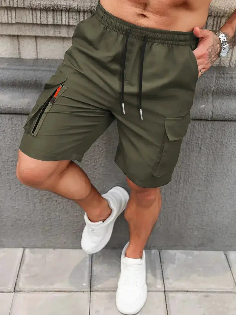 UETEEY Summer Casual Cargo Shorts Men Outdoor Travel Sports Large Pockets Durable Comfortable Beach Workout Shorts for Outings