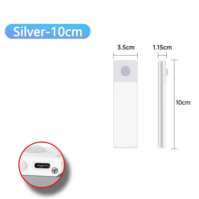 USB Rechargeable Motion Sensor Night Light Wireless Under Cabinet LED Lamp For Kitchen Cabinets Wardrobe Bedroom