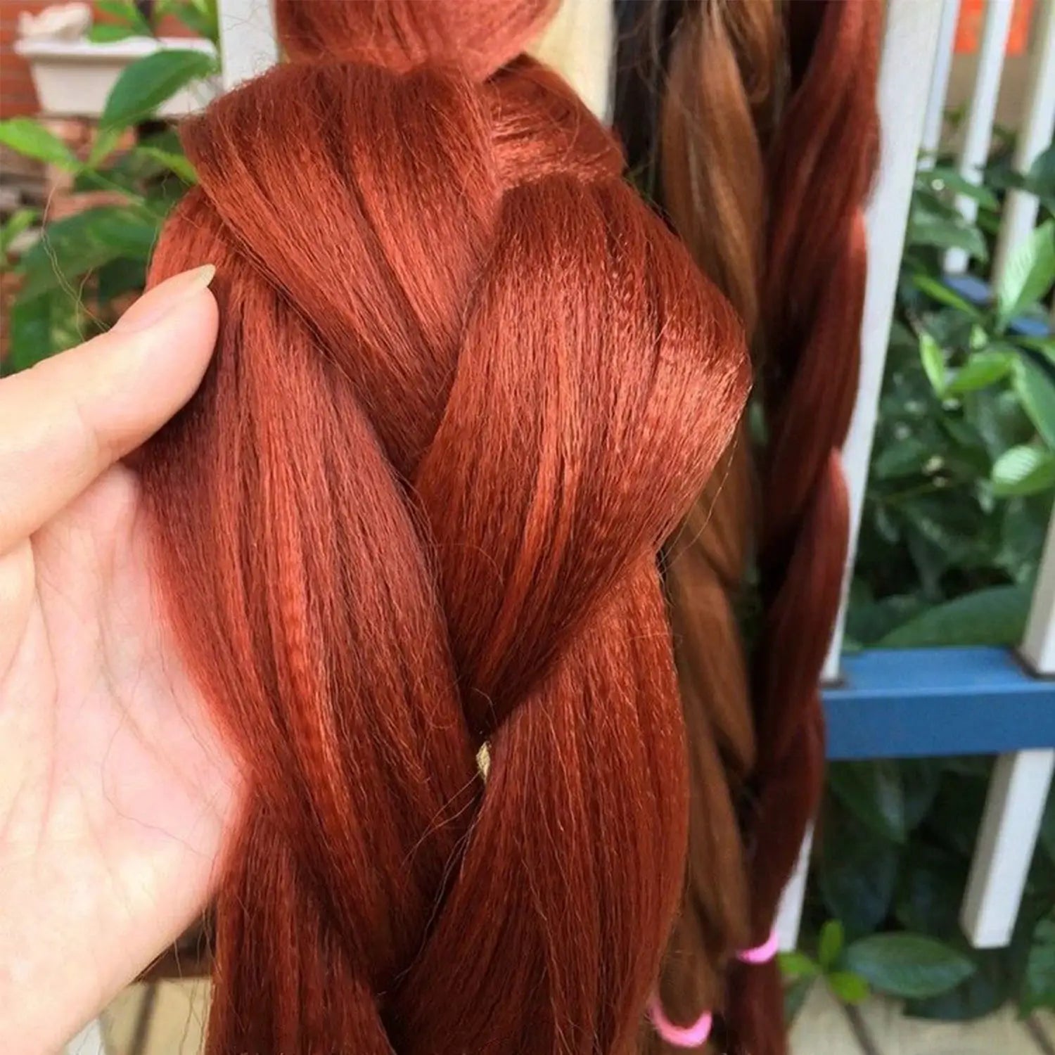 Kanekalon jumbo braiding hair, 82-inch, copper red, 165g pre-stretched synthetic braids by Simples Market