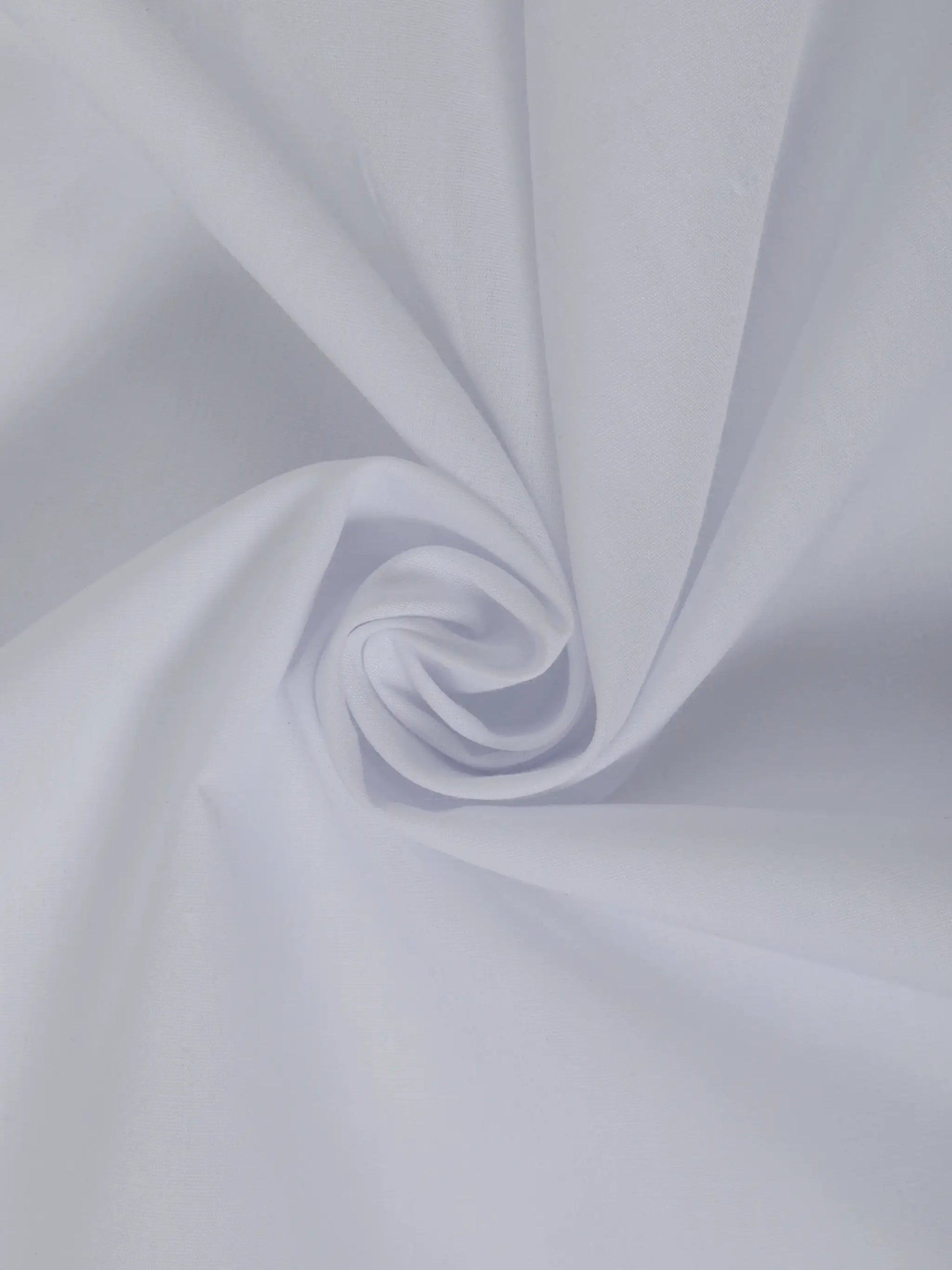 White shirt fabric swatch from Simples Market; plain solid color textile for men's long-sleeve shirt