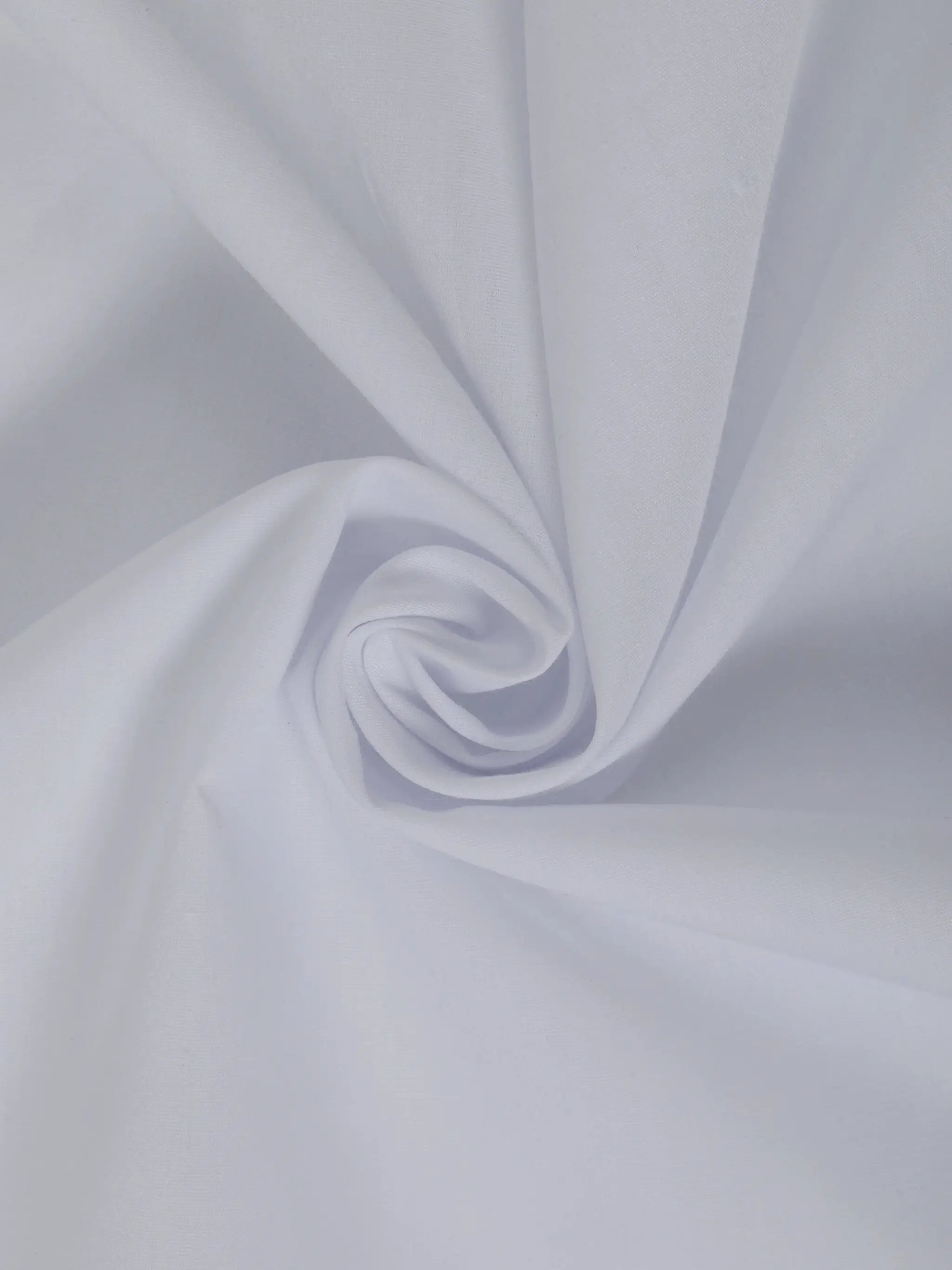 White shirt fabric swatch from Simples Market; plain solid color textile for men's long-sleeve shirt
