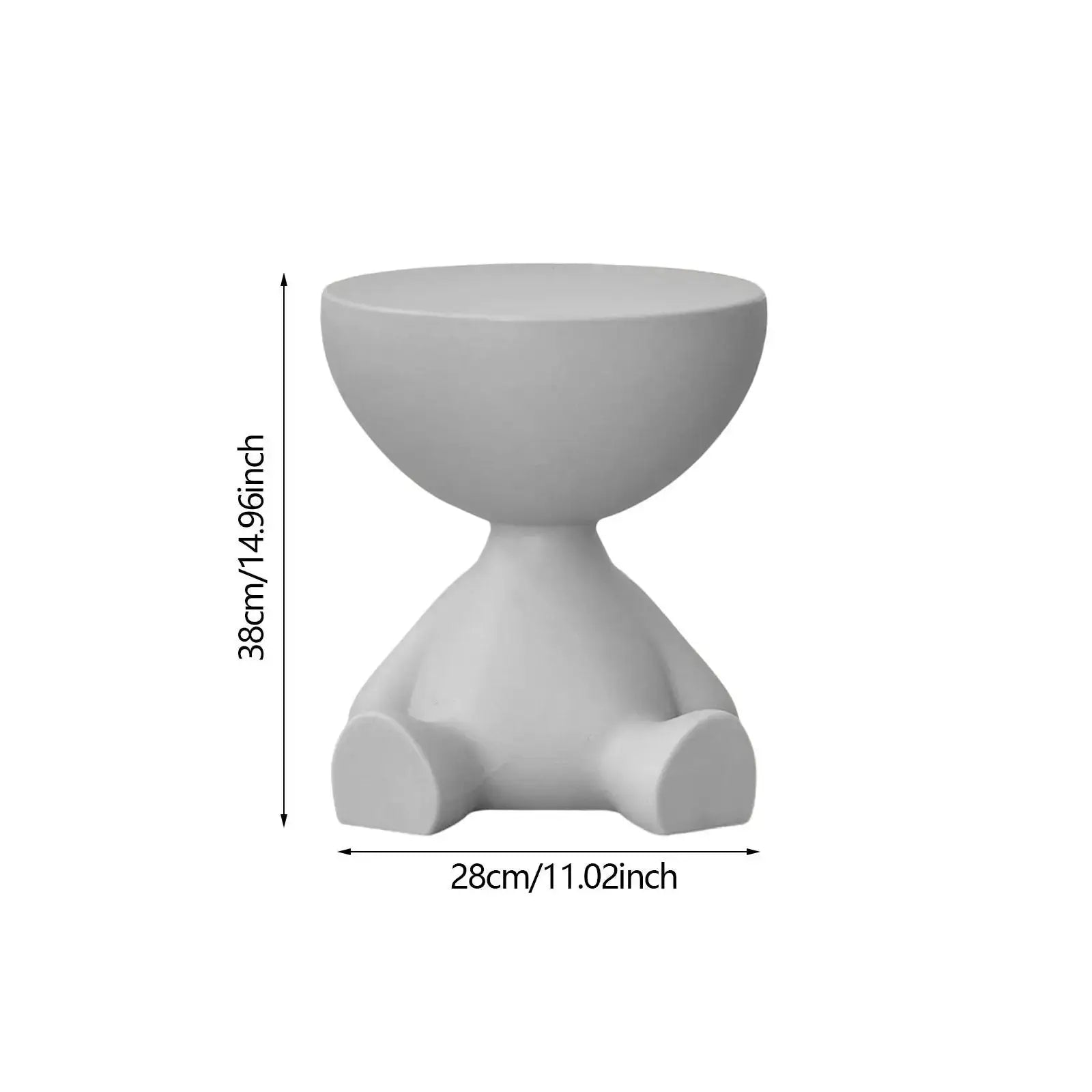 Bear Shaped End Table With Flat Head Figurine Movable Mini Side Table For Living Room Bedroom Balcony Small Apartment