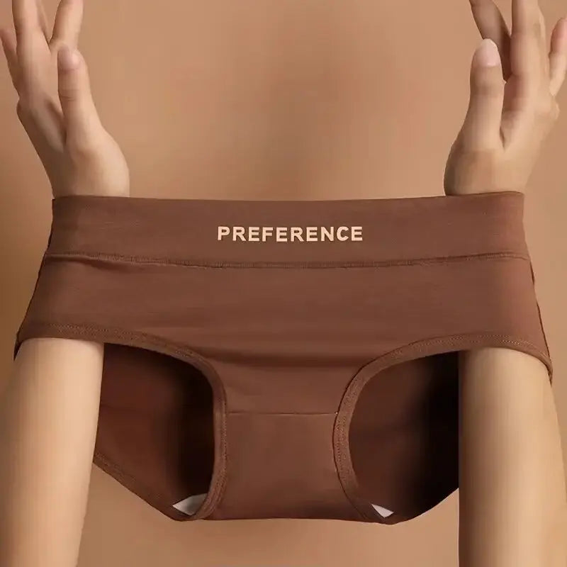 Women cotton mid-waist briefs in warm tan, breathable soft fabric with Preference waistband, 1 pair