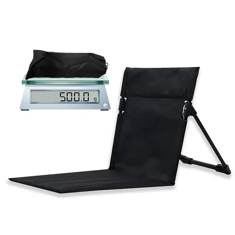 Foldable camping chair with backrest cushion, black, Simples Market portable outdoor chair.