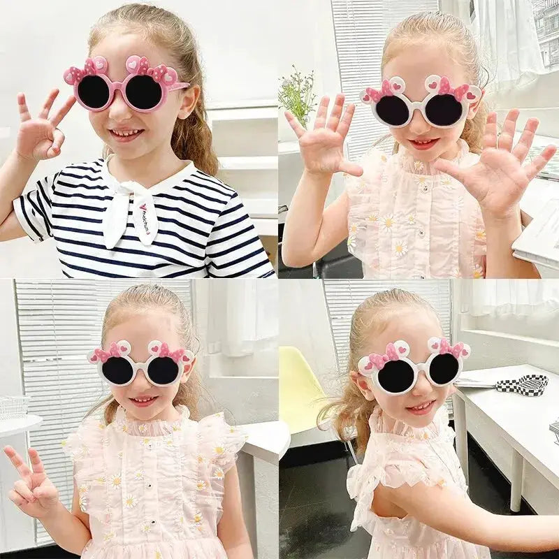 UV400 Cartoon Sunglasses For Kids Boys Girls Lightweight Plastic Frame Sun Protection Outdoor Shades