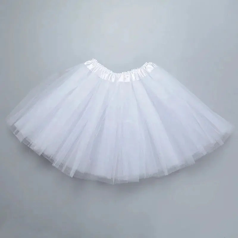 DreamDance Girls Elastic Ballet Tutu Skirt Three Layer Tulle Satin Waistband For Full Ball Gown Look Ages 2 To 8