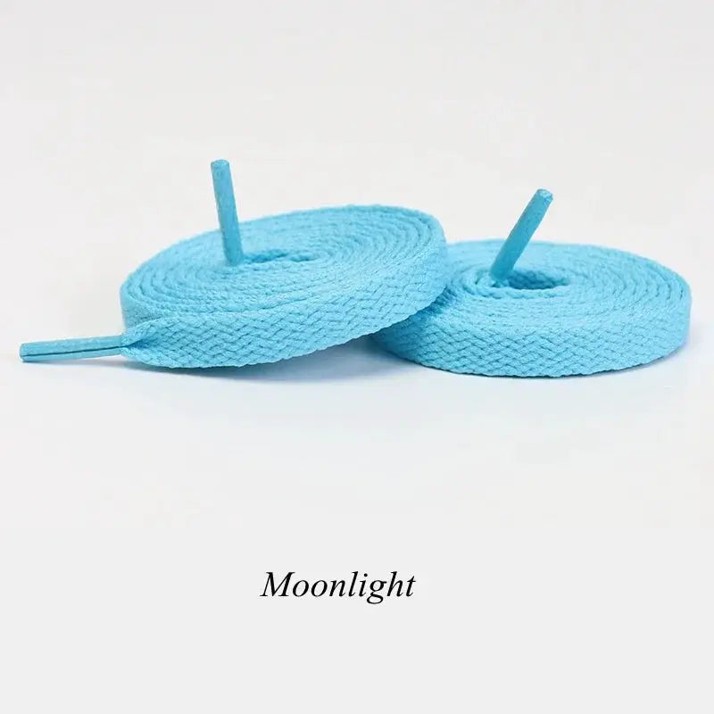 Flat shoelaces, light blue Moonlight color, 1 pair for sneakers, unisex casual sports laces